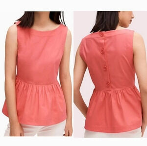 Kate Spade Shore Thing Button Back Peplum Top